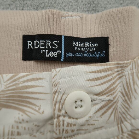 Riders By Lee Capri Pants Women's 18M Floral Mid-Rise Cargo Skimmer 17" Inseam - Picture 13 of 15
